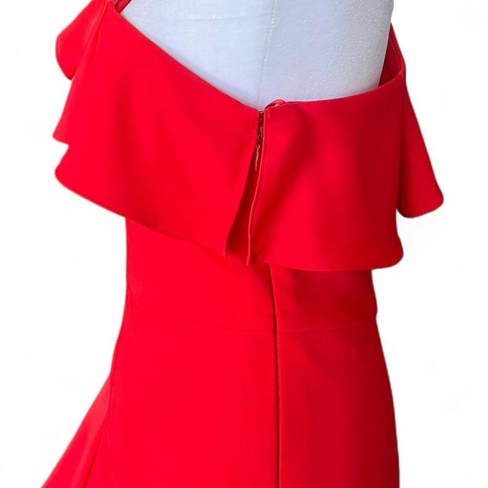 BCBG MaxAzria Red Ruffle One Shoulder Mini Dress - size 8 - Picture 4 of 9